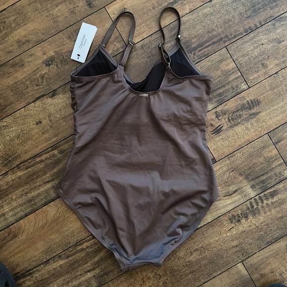 Brand New Calvin Klein Brown Swimsuit in size 12 - Picture 3 of 7